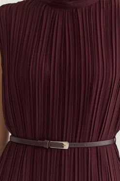Vestido midi plissado
