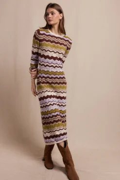 Vestido punto ondas multicolor