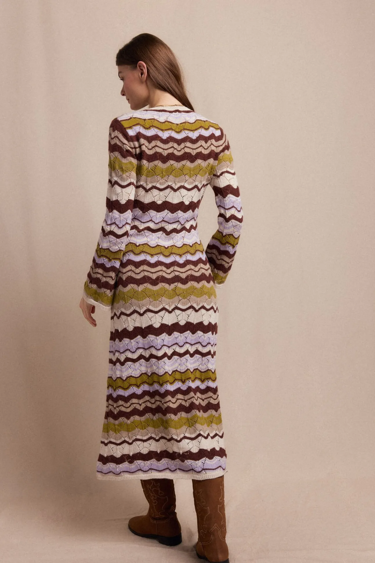 Vestido punto ondas multicolor